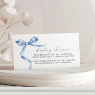 Blue Bow Display Baby Shooting-Abschlusskarte Begleitkarte