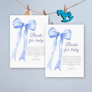 Blue Bow elegante Babybuchanforderung Begleitkarte