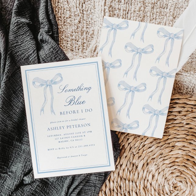 Blue Bow etwas Blau, bevor ich Brautparty mache Einladung (Von Creator hochgeladen)