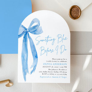 Blue Bow etwas Blau, bevor ich Brautparty mache Einladung