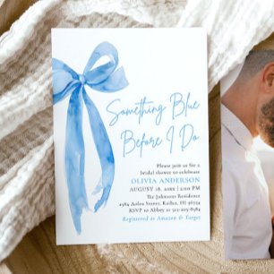 Blue Bow etwas Blau, bevor ich Brautparty mache Einladung