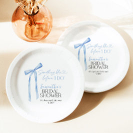 Blue Bow etwas Blau, bevor ich Brautparty Pappteller