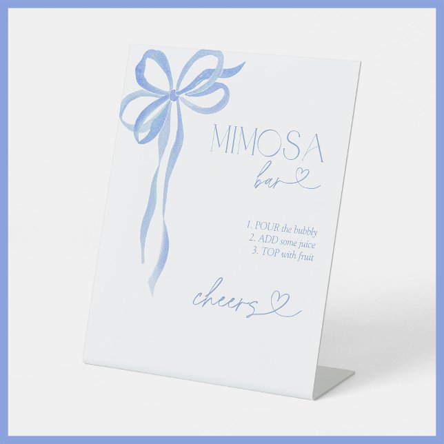 Blue Bow etwas Blau, bevor ich Mimosa Bar Sockelschild (Von Creator hochgeladen)