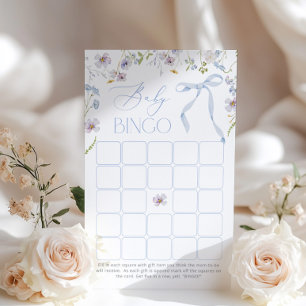 Blue Bow Floral Baby Bingo Baby Duschgame