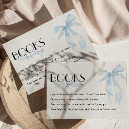 Blue Bow Hand Drawn Writing Baby Boy Book Request Begleitkarte