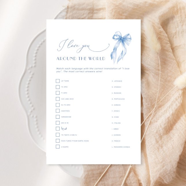 Blue Bow I Liebe Sie um das World Brautparty (Von Creator hochgeladen)