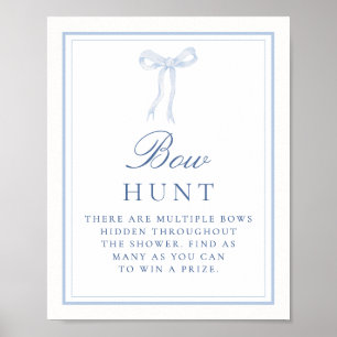 Blue Bow Jagd Coquette finden Bows Guess Spiel Poster
