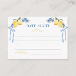 Blue Bow Lemon Italian Date Night Ideas Begleitkarte