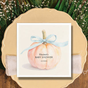 Blue Bow Little Pumpkin Baby Dusche Serviette