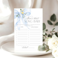 Blue Bow Name, das Baby Dusche Spiel