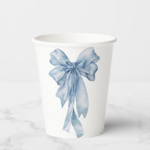 Blue Bow Paper Cups