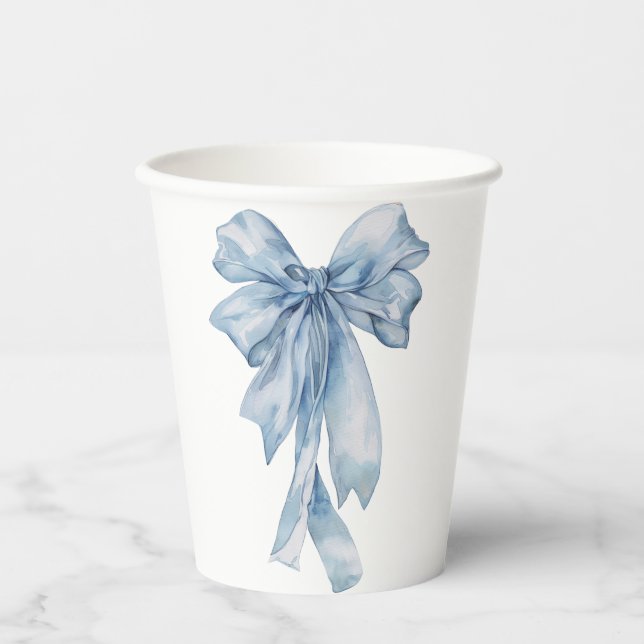 Blue Bow Paper Cups Pappbecher (Vorderseite)