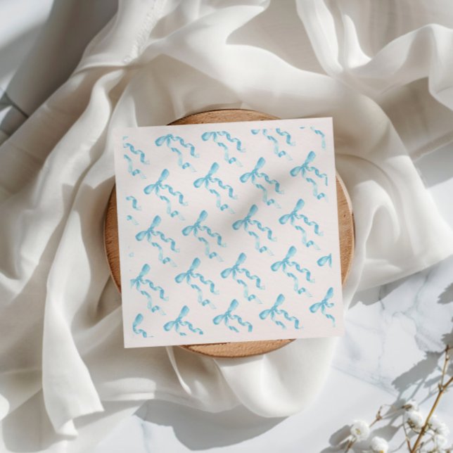 Blue Bow Paper Napkin Serviette (Von Creator hochgeladen)
