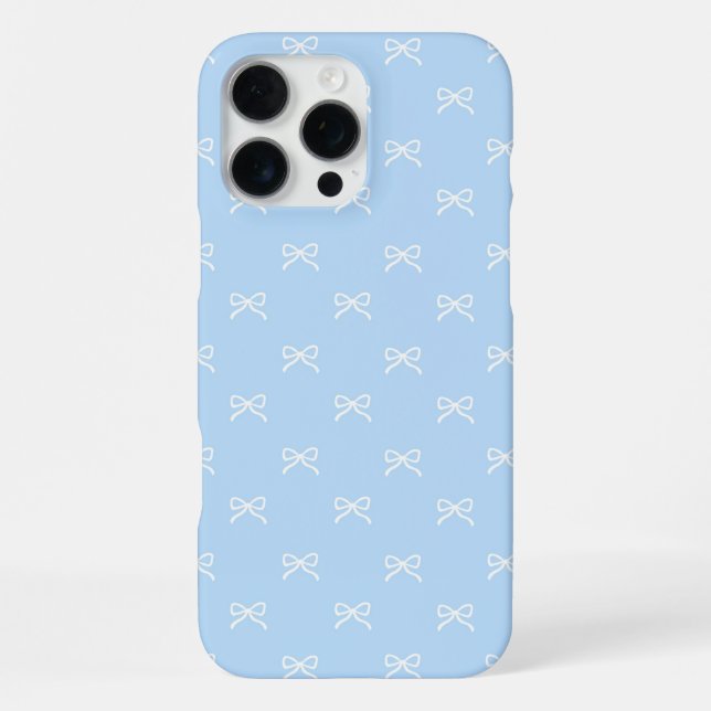Blue Bow Pattern Coquette Girly Spring Summer iPhone Hülle (Rückseite)