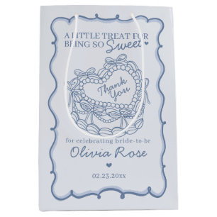 Blue Bow Retro Herz Coquette Brautparty Mittlere Geschenktüte