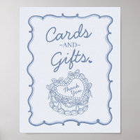 Blue Bow Retro Herz Coquette Cake Cards und Gesche