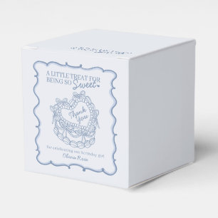 Blue Bow Retro Herz Coquette Cake Geburtstag Geschenkschachtel