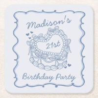 Blue Bow Retro Herz Coquette Cake Geburtstag