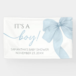 Blue Bow seine Baby-Dusche Banner