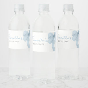 Blue Bow seine Baby-Dusche Wasserflaschenetikett