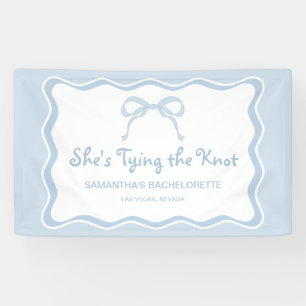 Blue Bow Shes binden den Knoten-Junggeselinnen-Abs Banner