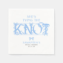 Blue Bow She's Tying the Knot Chic Bridal Shower