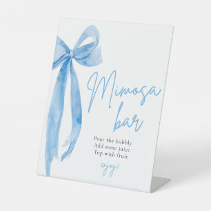 Blue Bow Sie bindet das Knot-Mimosa-Bar-Zeichen Sockelschild