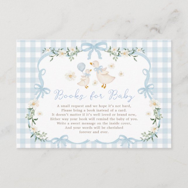 Blue Bow Silly Goose Books for Baby Boy Begleitkarte (Vorderseite)