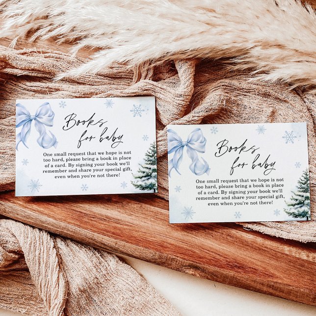 Blue Bow Snowflake Baby Showbücher für Babykarte Einladung (Von Creator hochgeladen)