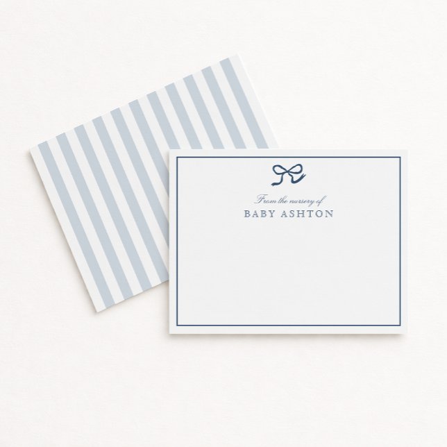 Blue Bow & Stripes aus dem Kinderzimmer von, viele Einladung (Von Creator hochgeladen)