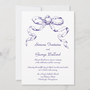 Blue Bow Swag Wedding Einladung