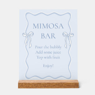 Blue Bow Tying the Knot Brautjungfernparty Mimosa- Acrylschild