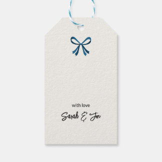 Blue Bow und Mistletoe Geschenkanhänger