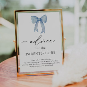 Blue Bow und Ribbon Advice für das Kinderzeichen Poster