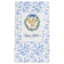 Blue Bow Watercolor Wreath Grandmillenial Kleine Geschenktüte