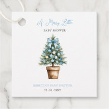 Blue Bow Weihnachtsbaum Merry Little Baby Dusche