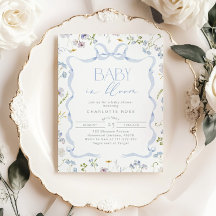 Blue Bow Wildblume Baby in Bloom Baby Boy Dusche