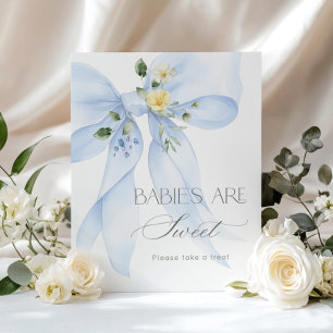 Blue Bow Wildblume Babys sind süß Poster