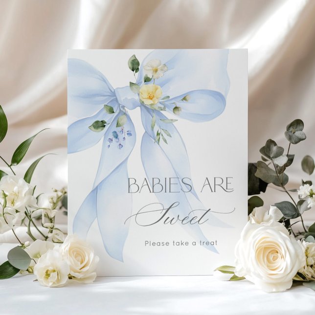 Blue Bow Wildblume Babys sind süß Poster (Von Creator hochgeladen)