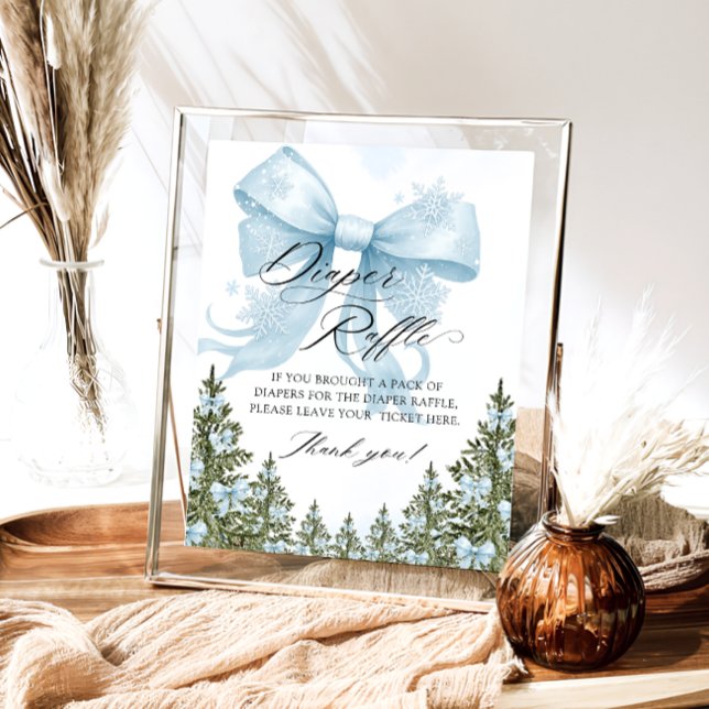 Blue Bow Winter Baby Duschdusche Windelwanne Poster (Von Creator hochgeladen)