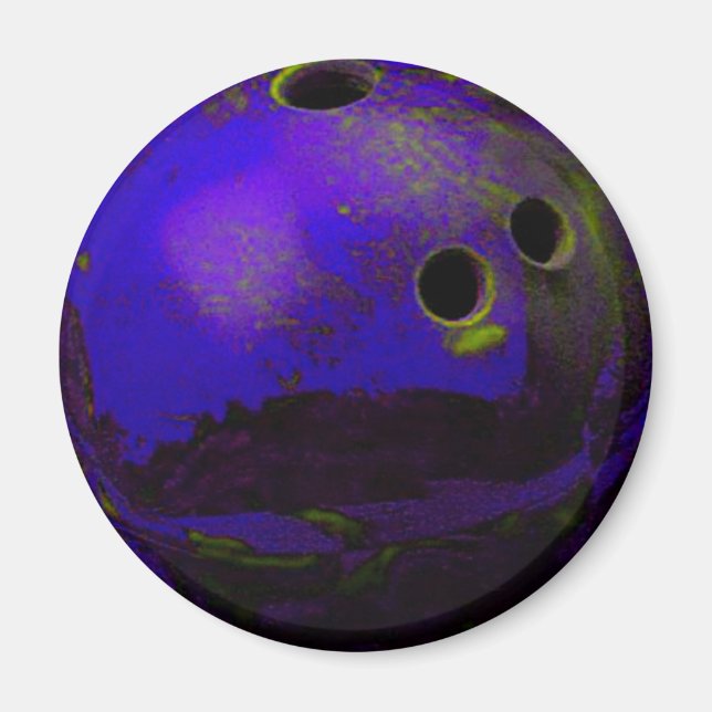Blue Bowling Ball individualisieren Magnet (Vorne)