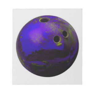 Blue Bowling Ball individualisieren Notizblock