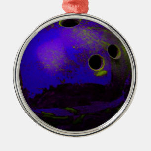 Blue Bowling Ball individualisieren Ornament Aus Metall