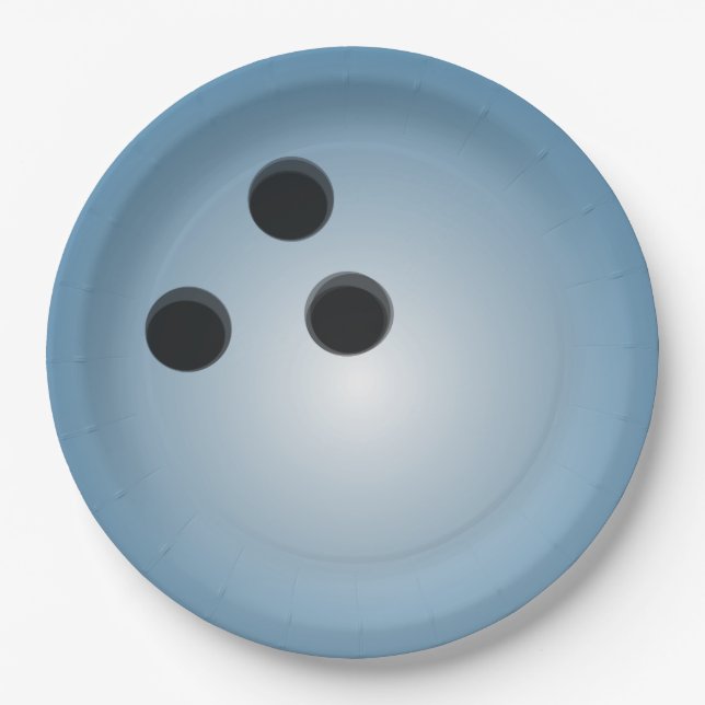 Blue Bowling Ball Pappteller (Vorderseite)