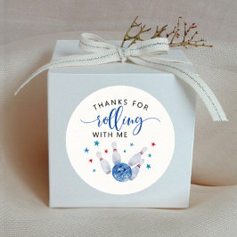 Blue Bowling Kindergeburtstag Gastgeschenk Runder Aufkleber