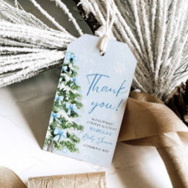 Blue Bows Baby It's Cold Outside Baby Dusche Geschenkanhänger