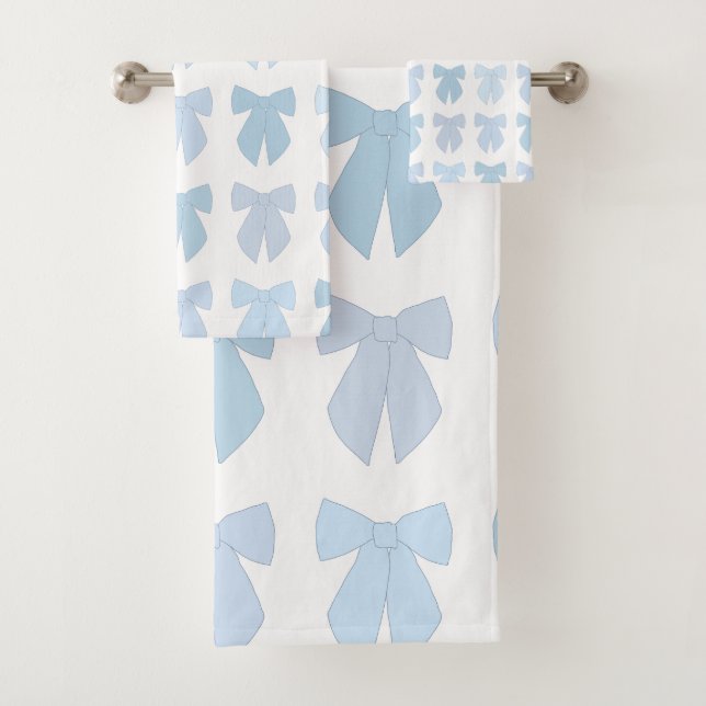 Blue Bows Badhandtuch Set (Insitu)