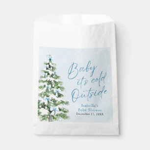 Blue Bows Boy Baby It's Cold Outside Baby Dusche Geschenktütchen