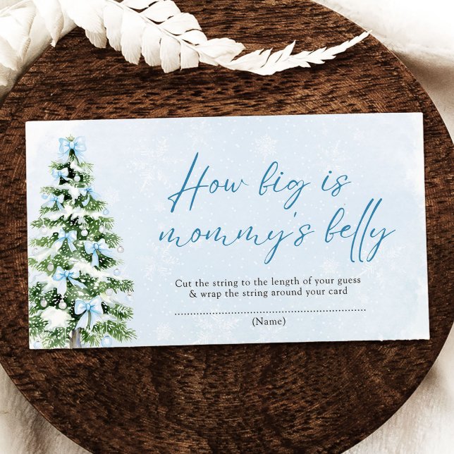 Blue Bows Christmas How Big is Mommy's Belly Game Begleitkarte (Blue Blue Bows Christmas How Big is Mommy's Belly Game)