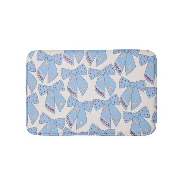 Blue Bows Coquette Badematte (Vorderseite)